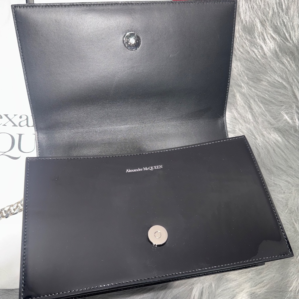 Alexander McQueen Black Patton Leather Shoulder Bag~w/COA - Picture 8 of 16